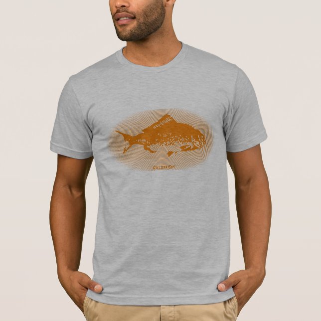 Retro Linjer Orange Fish T-shirt (Framsida)