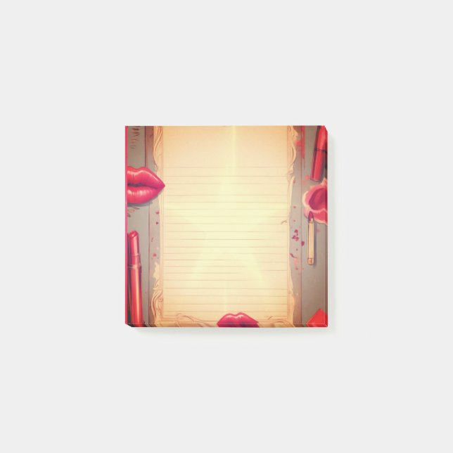 Retro Lipstick Post-it Block (Framsida)