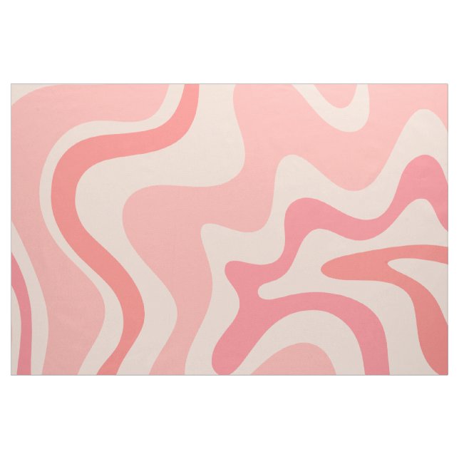 Retro Liquid Swirl Abstrakt Mönster Rosa  Tyg (Fat Quarter)