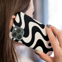 Retro Liquid Swirl Abstrakt Mönster Telefonväska