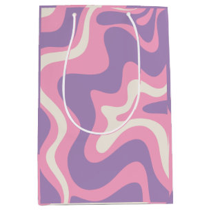 Retro Liquid Swirl Groovy Abstrakt Lila Rosa