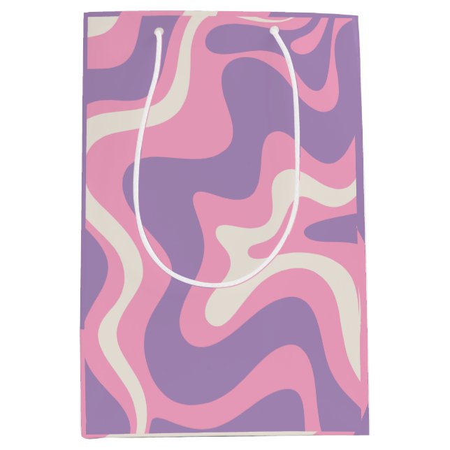 Retro Liquid Swirl Groovy Abstrakt Lila Rosa (Framsidan)