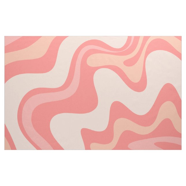 Retro Liquid Swirl Pastel Rosa Abstrakt Mönster Tyg (Fat Quarter)