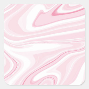 Retro Liquid Swirl Rosa Painting Aestetisk Fyrkantigt Klistermärke
