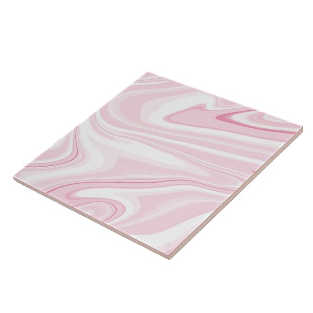 Retro Liquid Swirl Rosa Painting Aestetisk Kakelplatta (Sidan)