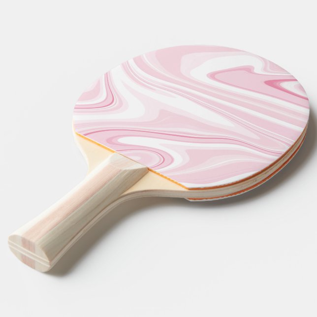 Retro Liquid Swirl Rosa Painting Aestetisk Pingisracket (Frontvinkel)