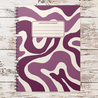 Retro Liquid Swirls Vintage Abstract Composition Anteckningsbok