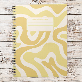 Retro Liquid Swirls Vintage Abstract Composition Anteckningsbok