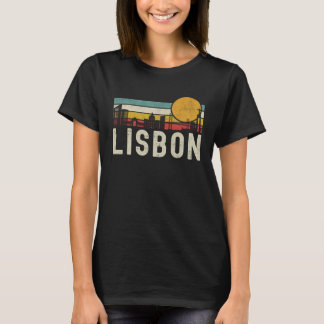 Retro Lissabon Sunset Skyline Ligcape Lissabon Por T Shirt
