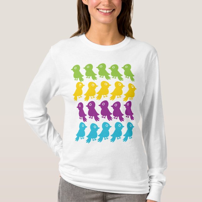 Retro lite fågelvintageutslagsplats tee (Framsida)