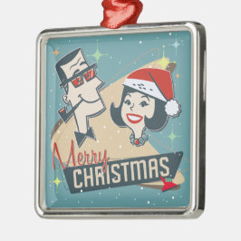 Retro lite julafton Helgdag 1950-Vintagen Julgransprydnad Metall