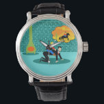 Retro Little Cowboy Watch Armbandsur<br><div class="desc">Yehaw! Du får redo att rida ut i solnedgången med den här Retro Little Cowboy Watch. Den här visuella designen har en sjudande, minimalistisk, tecknad teckning i far och hans unge son som har mobbning, bra tid. Scenen tar ställe i sitt moderna vardagsrum i mitten av århundradet, som har ett...</div>