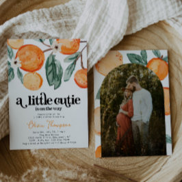 Retro Little Cutie Photo Baby Shower-inbjudan Inbjudningar