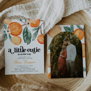 Retro Little Cutie Photo Baby Shower-inbjudan Inbjudningar