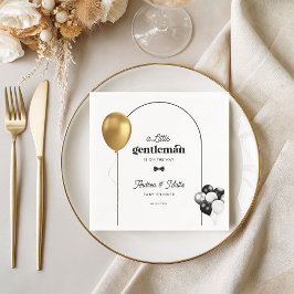 Retro Little gentleman Balloons Boy Shower Pappersservett