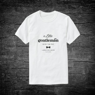 Retro Little gentleman Black White Boy Shower T Shirt