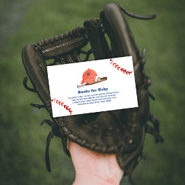 Retro LIttle Slugger Baseball Books Baby Shower  Tilläggskort
