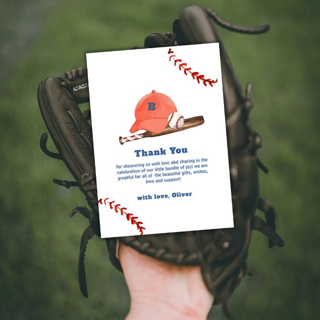 Retro LIttle Slugger Baseball Sport Baby Shower  Tack Kort (Retro LIttle Slugger Baseball Sport Baby Shower Thank You Card)