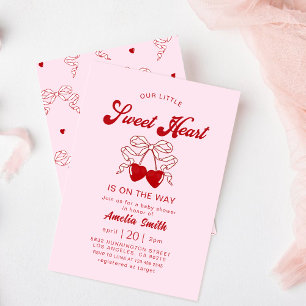 retro Little SweBaby Valentines day Baby dusch Inbjudningar