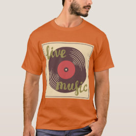 Retro Live Music Vinyl Record T-Shirt