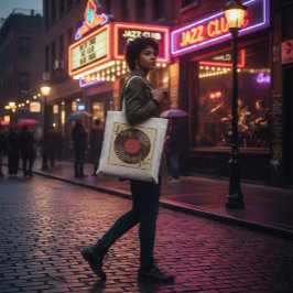 Retro Live Music Vinyl Record Toit Bag Tygkasse