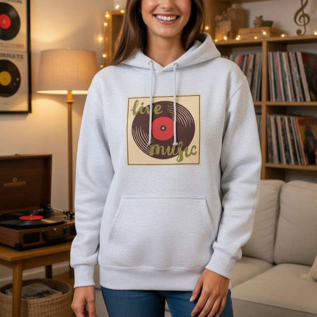 Retro Live Musik Vinylskiva T Shirt (Skapare uppladdad)