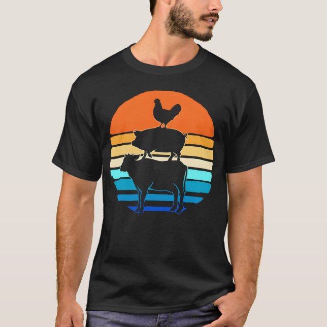 Retro Livestock Farming Rancher Livestock Show ret T Shirt (Framsida)