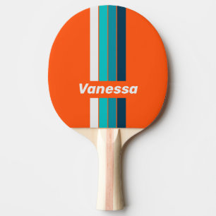 Retro Livräddare Pin Streckad med Namn Pingisracket