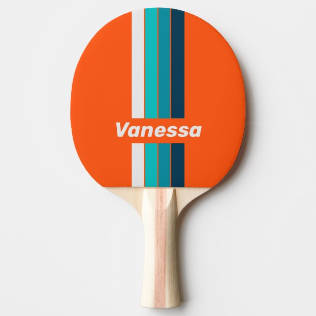 Retro Livräddare Pin Streckad med Namn Pingisracket (Framsidan)