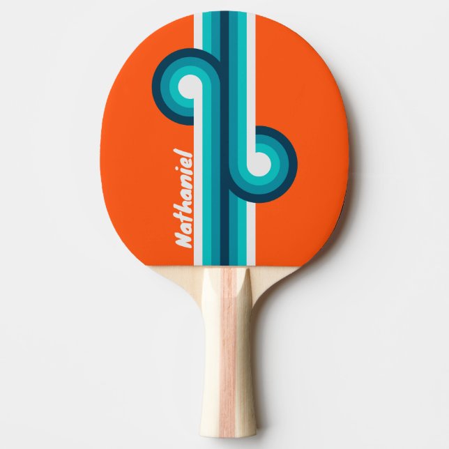 Retro Livräddarstreckslinga med namn Pingisracket (Framsidan)