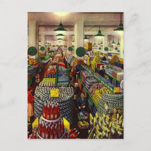 Retro Livsmedel Store-kupongklipparens gåva Vykort