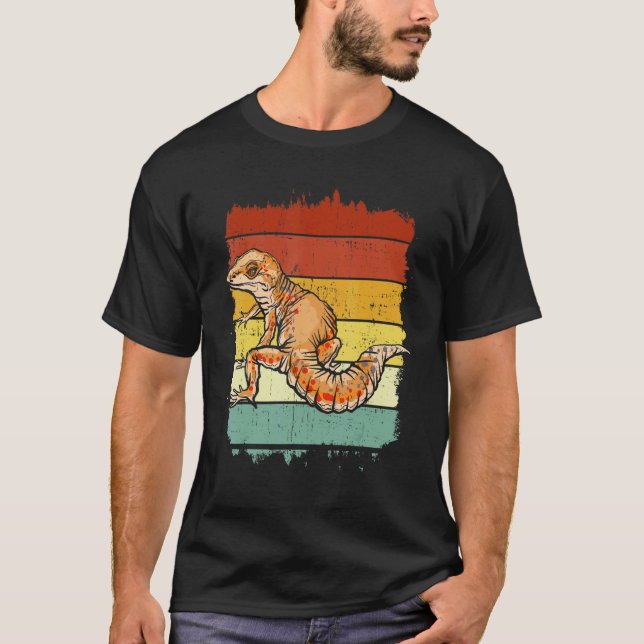 Retro Lizard Reptile Vintage Leopard Gecko T Shirt (Framsida)
