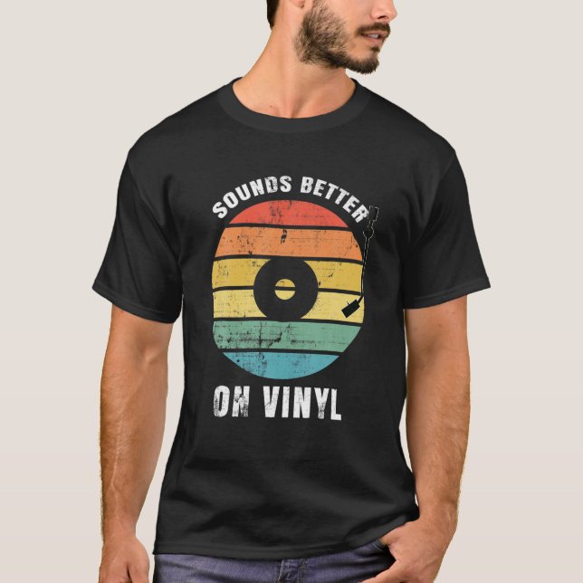 Retro Ljud bättre på vinyl - Old school Music Re T Shirt (Framsida)
