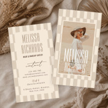 Retro Ljus Beige Groovy Skönhetssalong Anpassad Bi