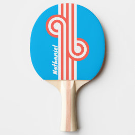 Retro Ljus Himmelblå Loop med Namn Pingisracket