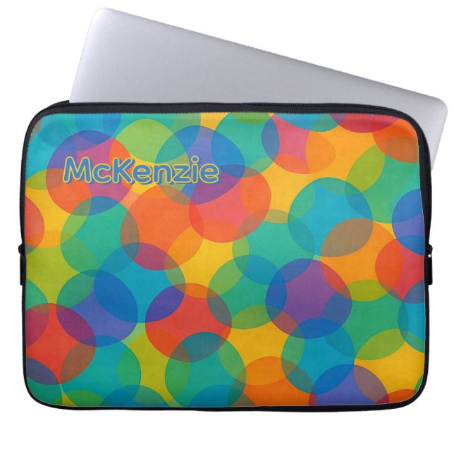 Retro Ljusa färger Amorphous Shapes Art Mönster Laptop Fodral (Framsidan)