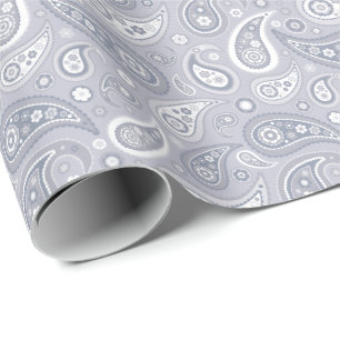 Retro ljust - grått Paisley mönster Presentpapper