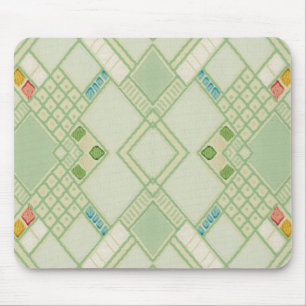 Retro Ljust grönt Geometric Bohemian Tile Mönster Musmatta