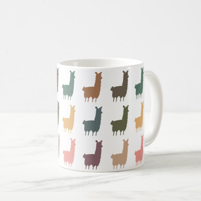 Retro Llama Alpaca Drickgodsaker Present till djur Kaffemugg (Framsida höger)