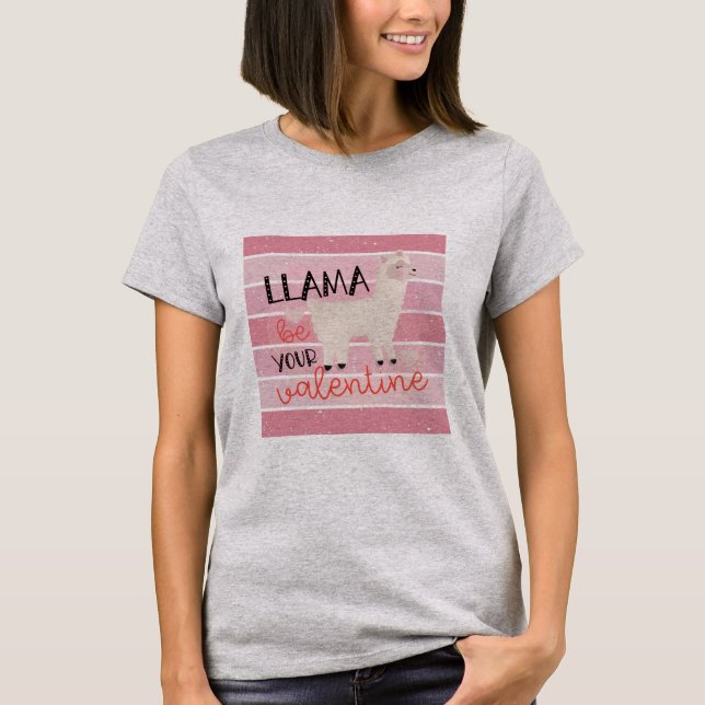 Retro Llama är din Valentine T Shirt (Framsida)