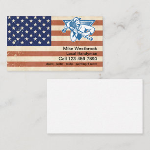Retro Local Handyman Patriotic American Visitkort