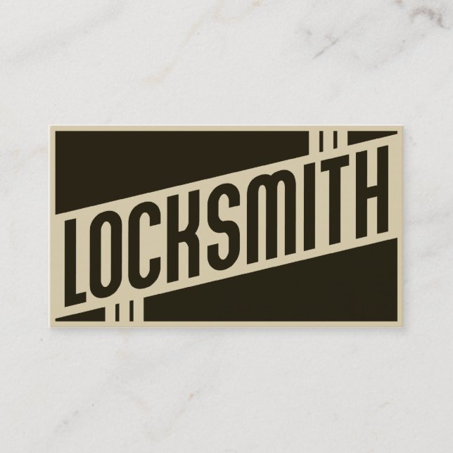 retro locksmith visitkort (Framsida)