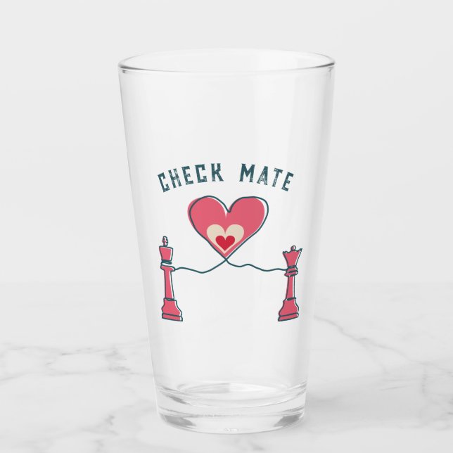 Retro Loely Roligt Valentine Gifts Checkmate Chess Glaskopp (Framsida)