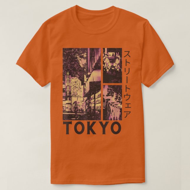 Retro Lofi Tokyo Japanese Streetwear Aesthetic Gra T Shirt (Design framsida)