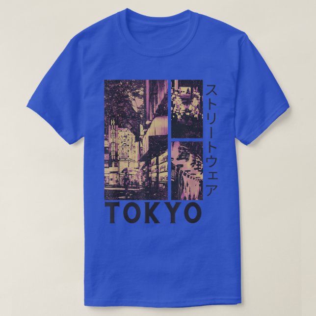 Retro Lofi Tokyo Japanska Streetwear Aesthetic Gra T Shirt (Design framsida)