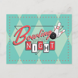 Retro Logokegelnatt Inbjudan Vykort