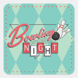 Retro Logotyp Bowling Natt Klistermärken