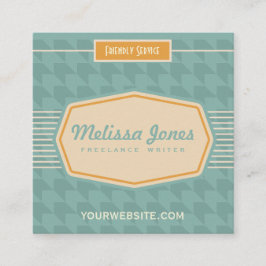 Retro logotypstil kvadrerar ShapevisitkortAqua Fyrkantigt Visitkort