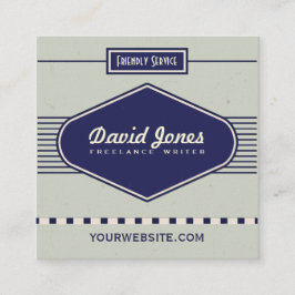 Retro logotypstil kvadrerar Shapevisitkortgrått Fyrkantigt Visitkort