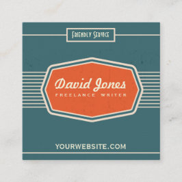 Retro logotypstil kvadrerar Shapevisitkortkrickan Fyrkantigt Visitkort